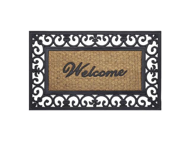 Achim Home Furnishings Wrm1830fl6 Fleur De Lis Wrought Iron Rubber Door Mat 18 By 30