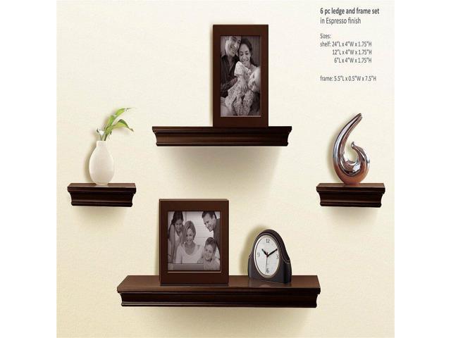 Js Ahdecor Floating Shelves Espresso Ledge Wall Shelf Super Sy Easy To Newegg Com