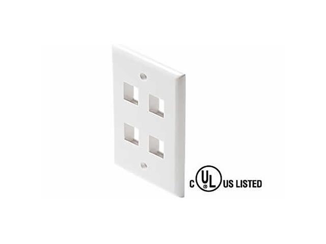 White 2-Gang Wall Plate for Keystone 10 Pack 4 Hole
