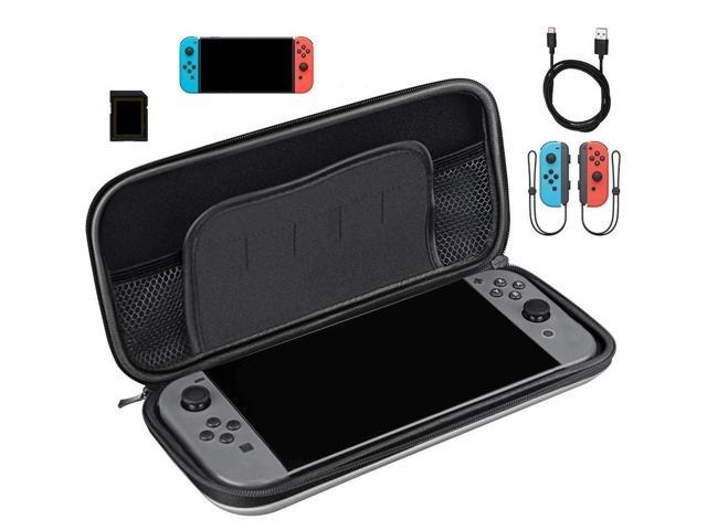 Nintendo Switch Carrying Storage Case Protective Hard Case With Handle Holds Games Controller Accessories Silver Newegg Com