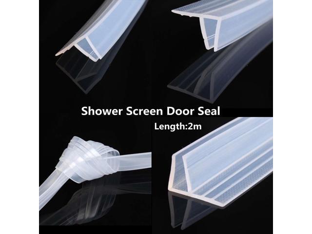 2m Plastic Rubber Bathroom Shower Screen Door Sealing Strip Glass Window Seal Strips 6 8mm Fixture Accessories