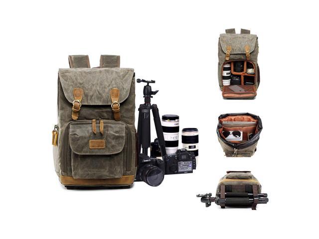 waxed canvas camera backpack