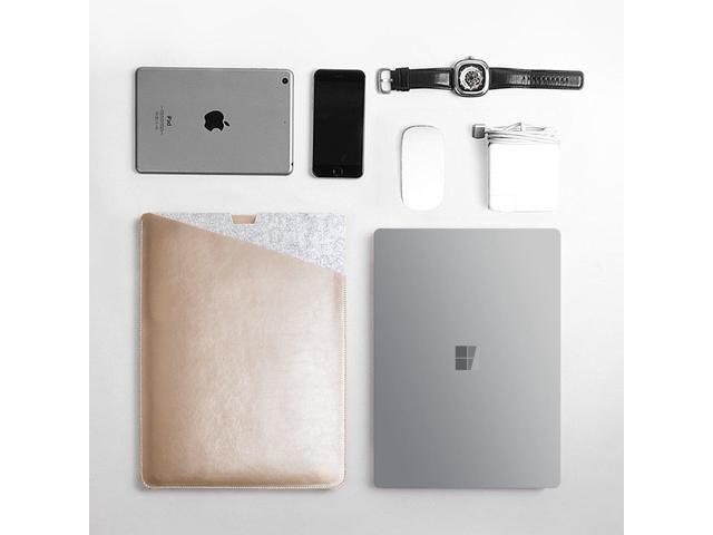 WALNEW 13.5 Sleeve for Microsoft Surface Laptop 13.5 Inch Surface Laptop 2 Protective Soft Sleeve Case Cover Bag with Safe Interior and Exterior Mouse Pad,Gold