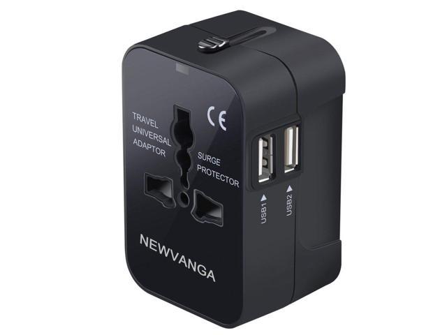 World Travel Universal Adapter Converter W/ Dual USB Hole CA/AU/UK/US/EU Plug 