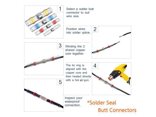 140 PCS Solder Seal Wire Connectors Sopoby Heat Shrink Solder Connectors