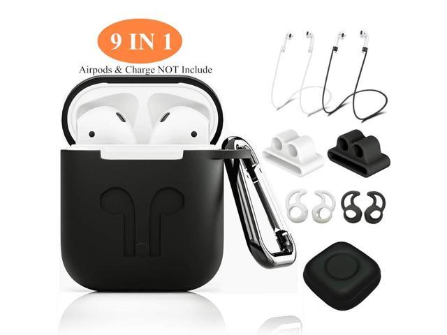 Airpods Case Cover Zrosin 9 In 1 Case Airpods Accessories Kits Protective Silicone Skin Compatible For Apple Earpods With Airpods Watch Band Holder Ear Hook Anti Lost Stap Clip Keychain Grip Black Newegg Com - airpods case roblox