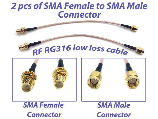 RP-SMA Male to SMA Female Bulkhead Crimp RG316 Cable Jumper Pigtail 15cm for sale online 