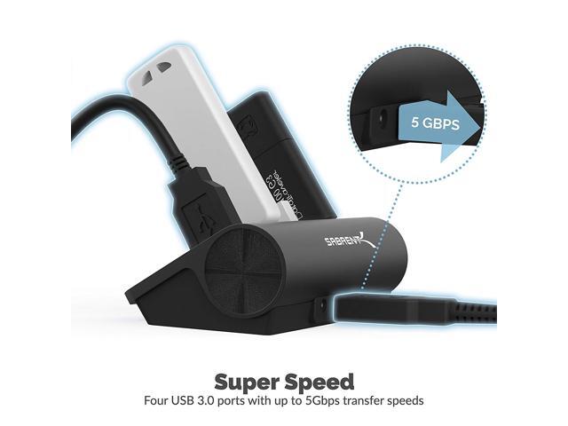 Sabrent Premium 4 Port Black Aluminum USB 3.0 Hub for iMac HB-MC3B 30 Cable MacBook MacBook Pro or Any PC Black Mac Mini MacBook Air
