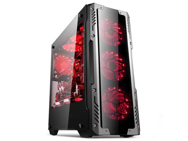 GOLDEN FIELD Z1 Computer Gaming PC ATX Case Mid Tower with Double Sides Panels Tempered Glass ATX ITX M-ATX