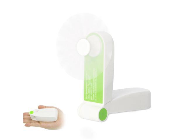 Office Soft TPE Material Travelling Personal Fan Handheld Foldable Fan Mini USB Desk Fan Portable Travel Fan Rechargeable Pocket Fan for Home Two Speeds Green