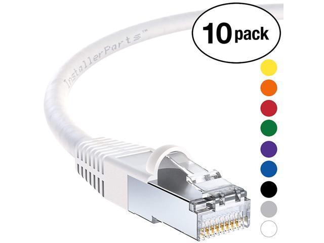 Orange 1Gigabit/Sec Network/Internet Cable FTP 350MHZ Booted 6 FT 10 Pack Ethernet Cable CAT5E Cable Shielded InstallerParts Professional Series 