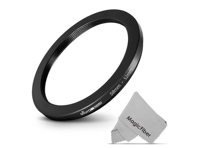 Altura Photo 58-52MM Step-Down Ring Adapter Premium MagicFiber Lens Cleaning Cloth 58MM Lens to 52MM Filter or Accessory
