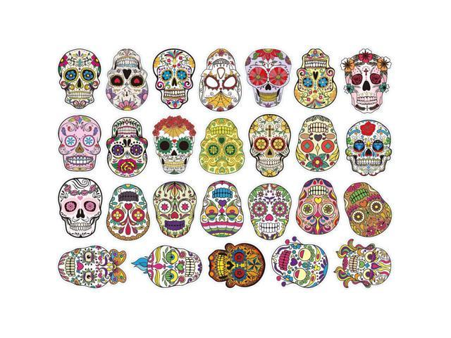 Mexican Day Of The Dead Decal 2 X Sugar Skull Stickers