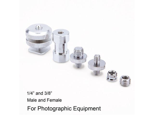 Hyx 3 in 1 Flash Light Bracket Screw Thread Adapter Kits Camera Accessories 1//4 inch Male to 1//4 inch Male + 1//4 inch Female to 3//8 inch Male + 3//8 inch Female to 1//4 inch Female