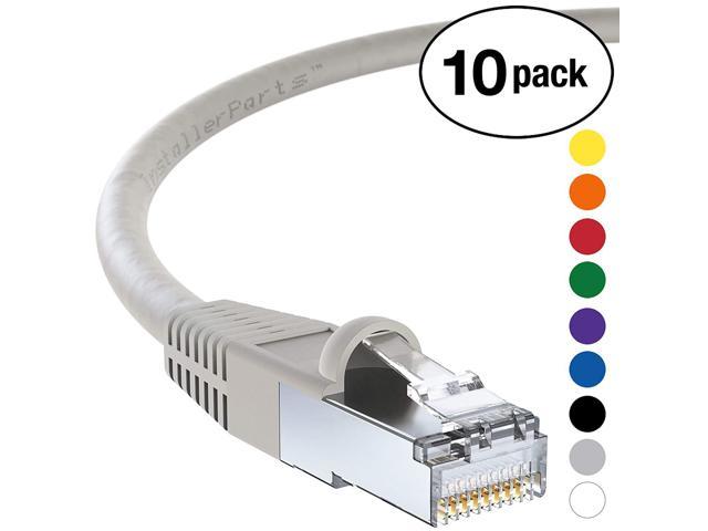 350MHZ FTP Professional Series 1Gigabit/Sec Network/Internet Cable Gray w/Green End InstallerParts Crossover 7 FT Ethernet Cable CAT5E Cable Shielded 5 Pack 