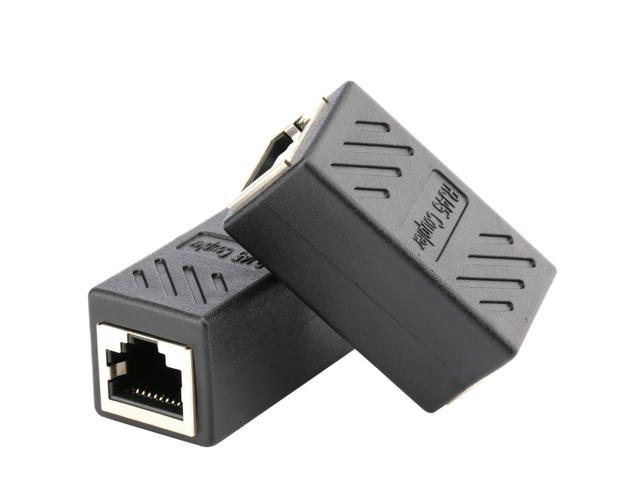 Black Ethernet Connectors 3 Pack RJ45 Coupler Female to Female for Cat7/Cat6/Cat5e/cat5 Ethernet Cable Extender Connector 