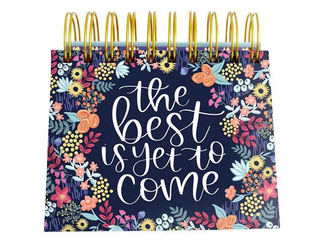bloom daily planners Undated Perpetual Desk Easel/Inspirational Standing Flip Calendar The Best is Yet to Come 5.25 x 5.5