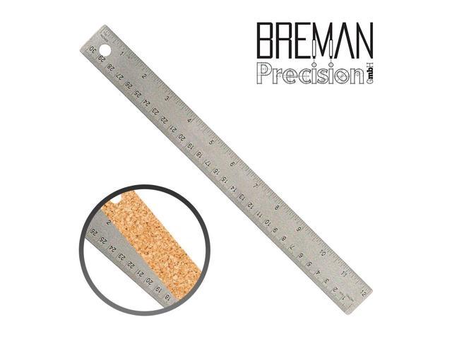 Breman Precision Stainless Steel Rulers Inch Metric Flexible NonSlip 24 In 2PK