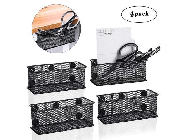 Safetyon Wire Mesh Magnetic Storage Basket Tray Metal Desk Caddy Organizer For Refrigerator Whiteboard Black Newegg Com