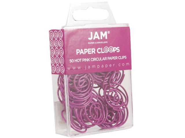 Jam Paper Circular Paper Clips Round Paperclips Hot Pink Fuchsia 50 Pack Newegg Com