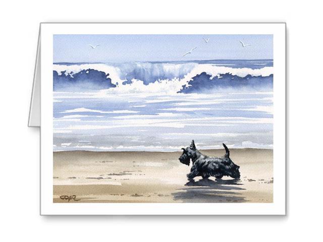 SHIH TZU AT THE BEACH Set of 10 Note Cards With Envelopes
