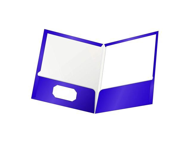 Letter Size Purple Holds 100 Sheets Box of 25 - 2 Pack 51726EE Oxford Laminated Twin-Pocket Folders 