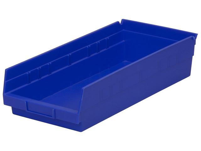 Akro-Mils 30120 12-Inch by 4-Inch by 4-Inch Plastic Nesting Shelf Bin Box Blue Case of 24