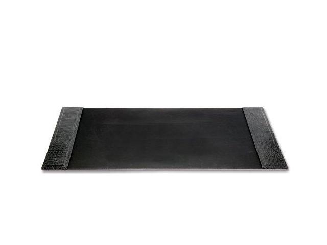 Dacasso Black Crocodile Embossed Leather Desk Pad With Side Rails