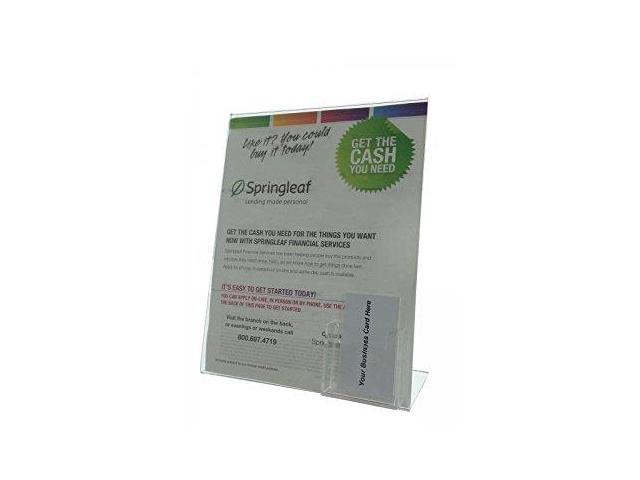 Pack Of 6 Clear Adir Plexi Acrylic 8.5" X 11" Single Slant Design Sign Holder 