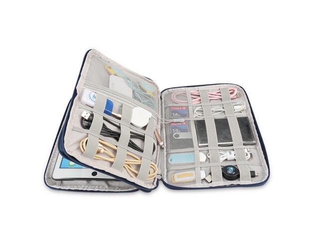 ipad And Other Phone Accessories Universal Electronics Organizer Travel Case Two Layers Travel Accessories Necessities Bag For Cables chargers cords L,Grey