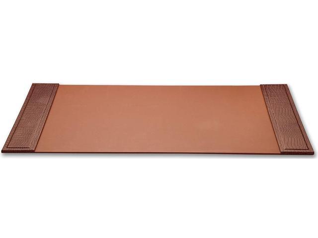 Dacasso Brown Crocodile Embossed Leather Desk Pad With Side Rails
