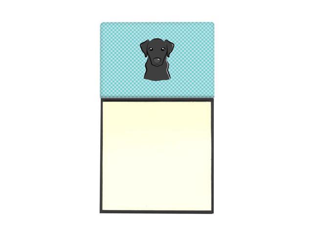 Carolines Treasures Checkerboard Lime Green Bull Terrier Refillable Sticky Note Holder or Postit Note Dispenser Multicolor 3.25 by 5.5