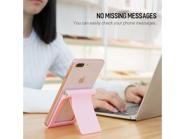 Adjule Cell Phone Stand Rock Desktop Cellphone Tablet Foldable Portable Desk 360 Rotatable Comfortable Viewing For Apple