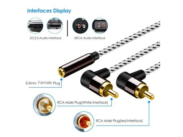AMP,Turntable,Receiver,Home Theater RCA Cable,CableCreation 10FT 2RCA Male to 2RCA Stereo Audio Cable Gold-Plated Compatible with Speaker Subwoofer,Double Shielded,3M