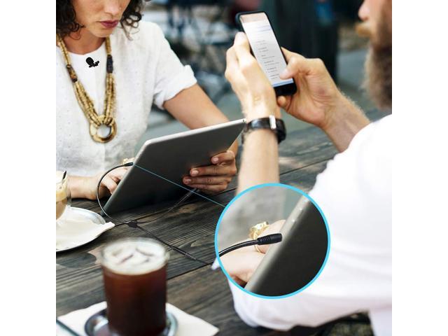 Dual Lavalier Mics-MAONO AU404 Lapel Clip-on Mini Omnidirectional Vocal Condenser Interview Microphones for DSLR Camera Tablet Computer Smartphone