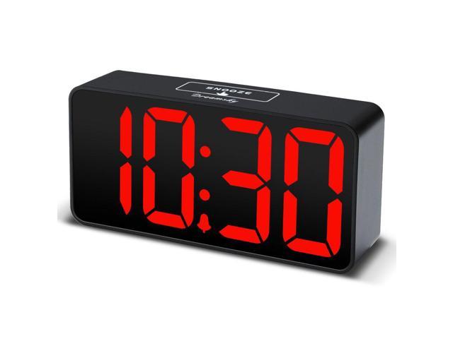 Snooze Alarm Clocks for Bedrooms with USB Port for Charging 12/24Hr Adjustable Brightness Dimmer and Alarm Volume Temperature Display Digital Alarm Clock 