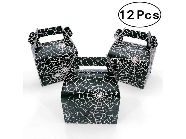 Black Halloween Party Favors Boxes Candy Treat Boxes Spider Web Gift Boxes Wedding Baby Shower Birthday Party Boxes Supplies 12pc Newegg Com