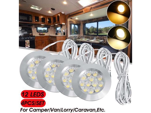 4pcs Led Downlight Spotlight 3w Round Recessed Ceiling Lamp 12v Bulb For Bedroom Kitchen Indoor Lighting Rv Motorhome Newegg Com