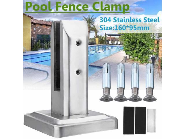 1set Satin 304 Stainless Steel Frameless Pool Glass Fence Fencing