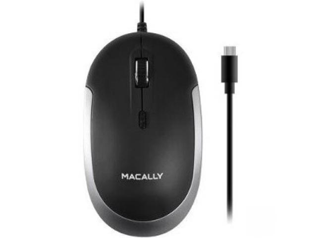 USB-C Optical Quiet Click Mouse for Mac/PC in Black & Aluminum Gray