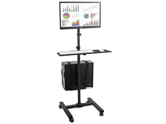 Mount It Rolling Computer Cart Mobile Workstation With Tray