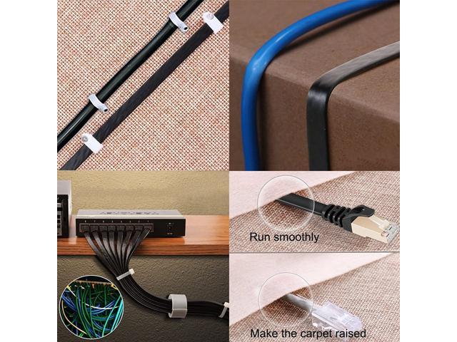 BUSOHE Cat-7 Flat RJ45 Computer Internet LAN Network Ethernet Patch Cable Cord 60 Feet Cat7 Ethernet Cable 60 FT Black