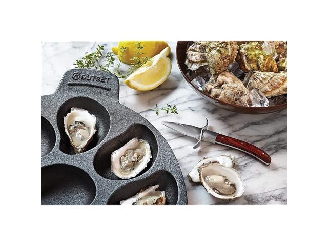 Outset 76225 Cast Iron Oyster Grill Pan, 12 Cavities  
