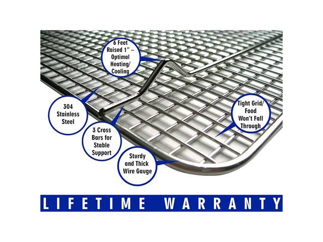 Ultra Cuisine 100% Stainless Steel Thick Wire Cooling & Baking Rack fits Quarter  Sheet Pan, Oven Safe Heavy Duty Commercial Quality for Roasting, Cooking,  Grilling, Drying (8.5 x 12) 