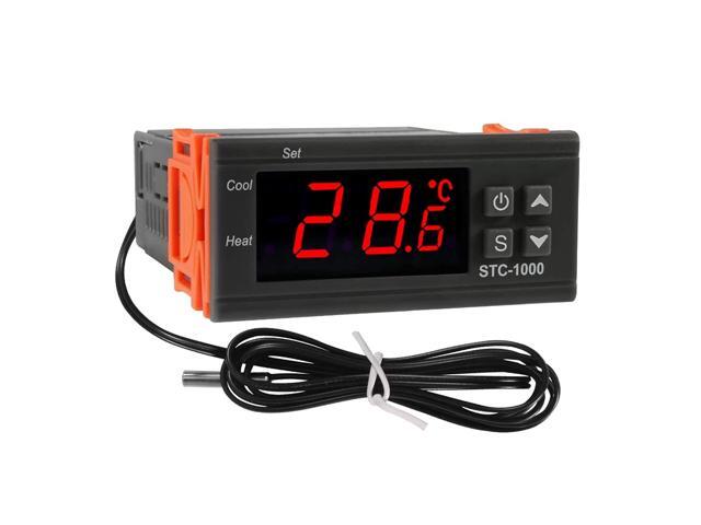 Digital LCD Temperature Controller 10A DC 24V Thermostat STC-1000 1m NTC Sensor 