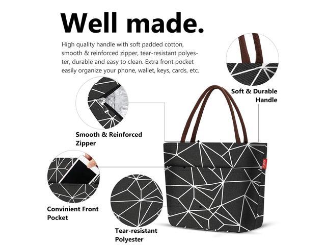 Large Lunch Bags for Women Soft Cooler Tote Bag Aosbos Insulated Lunch Box  Adult Food Organizer Black Prism 