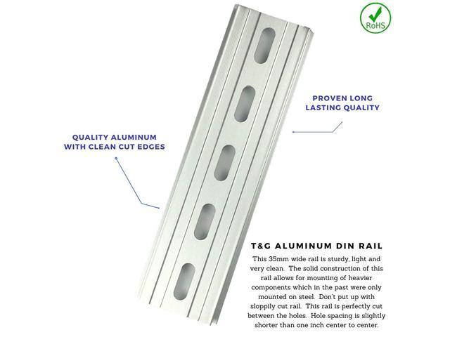 Saim 5 Pcs Slotted Metal 35 mm Din Mounting Rail 40 cm Long for AC Contactor 