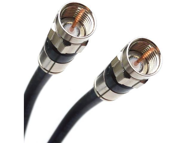 4ft Black TRI-Shield Weather Seal Indoor Outdoor RG-6 Coaxial Cable Brass Connector 75 Ohm Assembled in USA by PHAT SATELLITE INTL Satellite TV, Broadband Internet, Ham Radio, OTA HD Antenna Coax