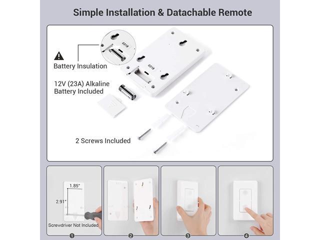 DEWENWILS Remote Control Light Lamp Socket E26 E27 Bulb Base Adapter, No Wiring, Wall Mounted Wireless Controlled Ceiling Light