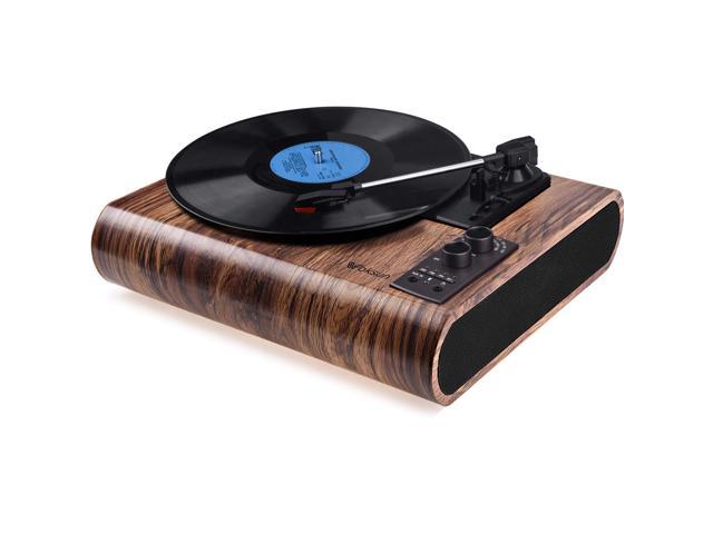 Turntable with Built-in Speaker 2-Speed Vinyl Record Player for 7/10/12inch Vinyl Records Equipped RCA Black Suitcase Design Record Player Bluetooth 